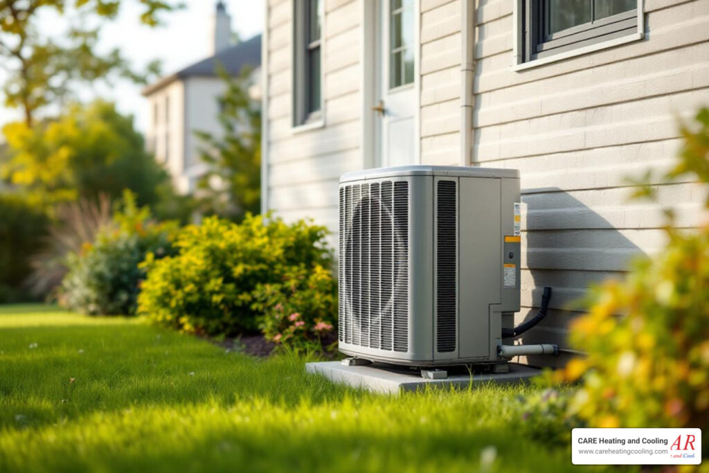 When Your Heat Pump Fails: Fast Installation in Dublin, Ohio 9 modern heat pump unit installed neatly on the side of a suburban home in Dublin, OH - emergency heat pump installation in dublin, oh